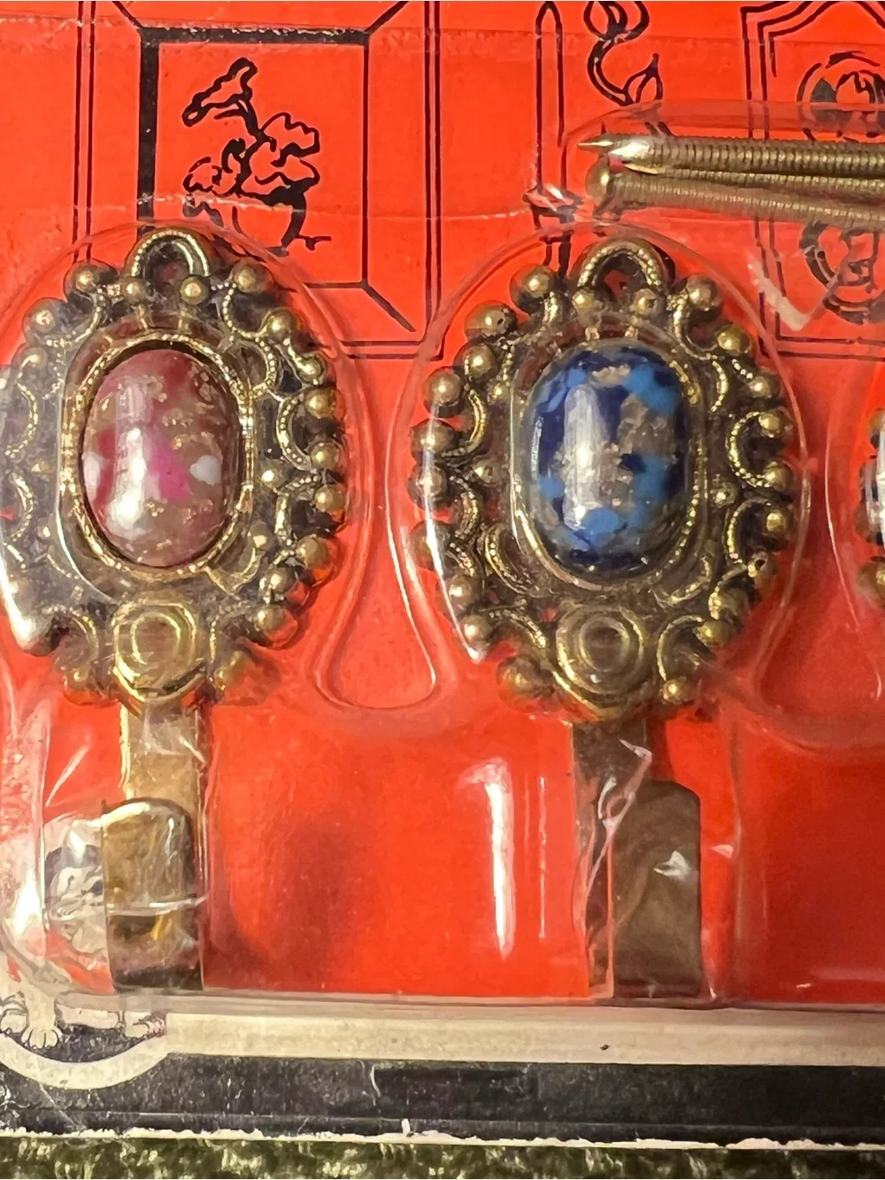 Jordan Eze-Line Fasteners Decorative Hooks Vintage 1970s Set of 4